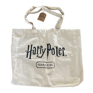 Harry Potter Tote Bag Women OS Cream NEW Harajuku Dobby Graphic Canvas Bag